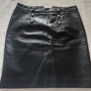 Karl Lagerfeld Black Leather Pencil Skirt